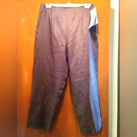 Allison Taylor Pants - Allison Taylor linen chocolate peddle pushers capris👖 pants sz8